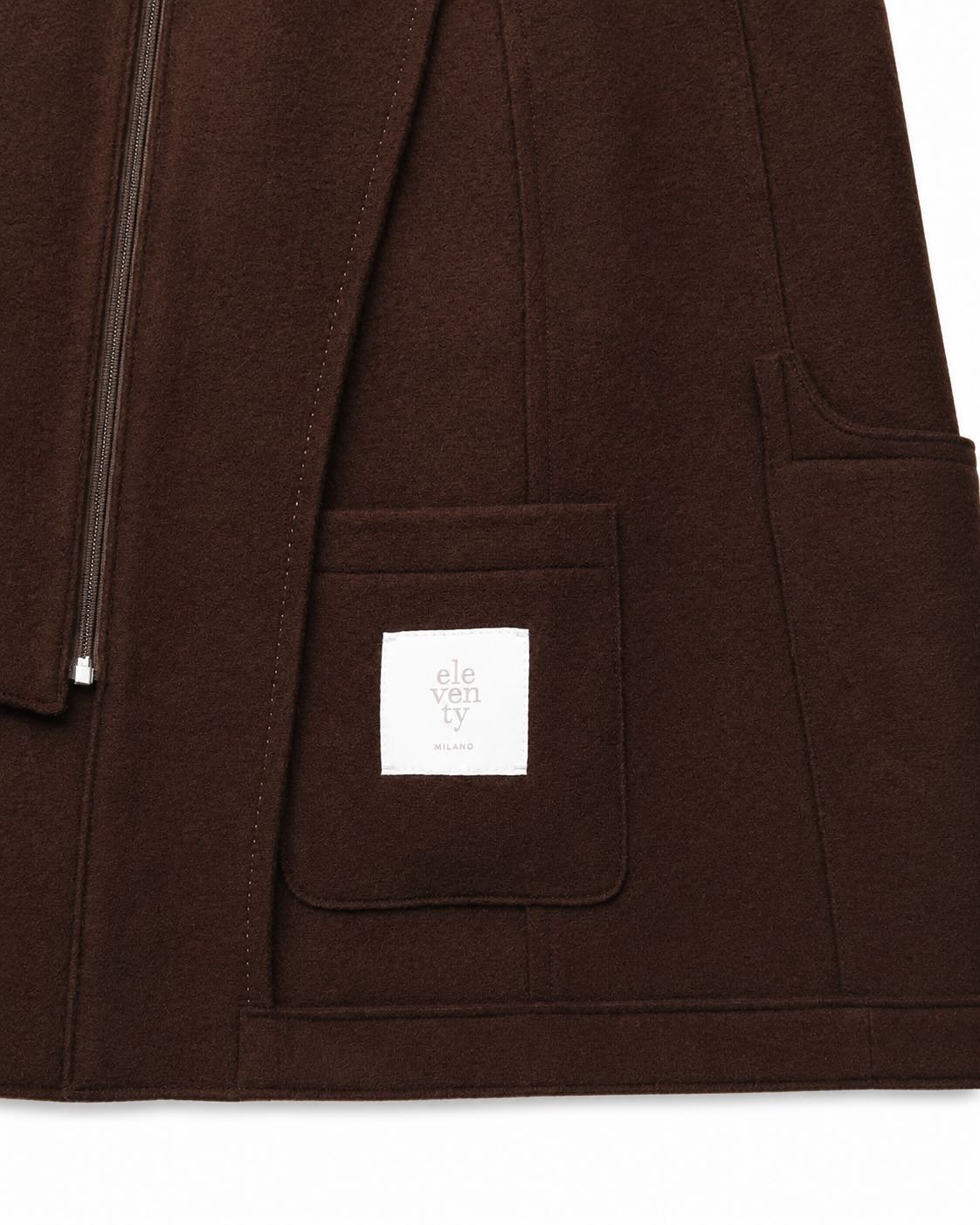 Wool blazer with hood insert