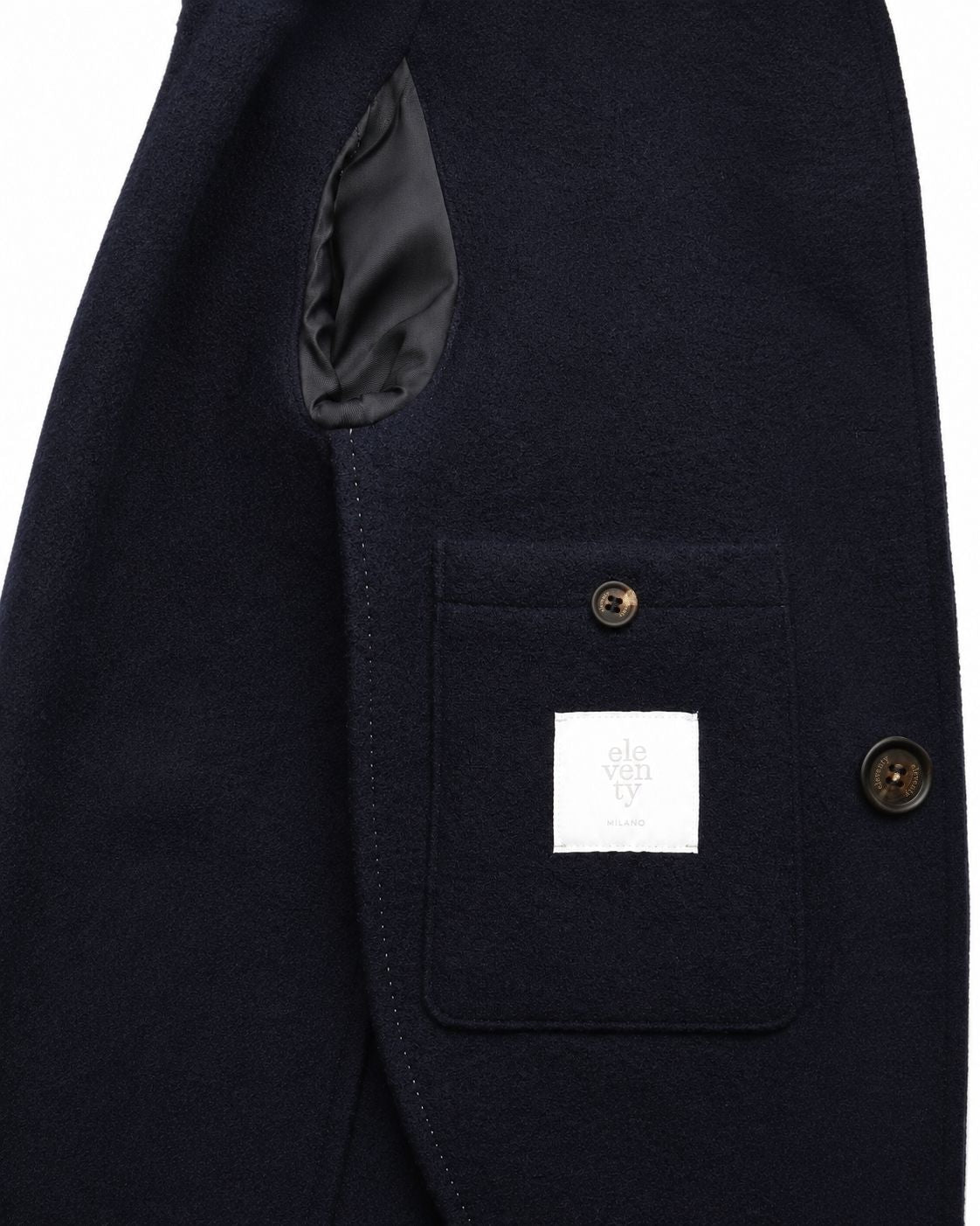 Dark blue double-breasted wool coat