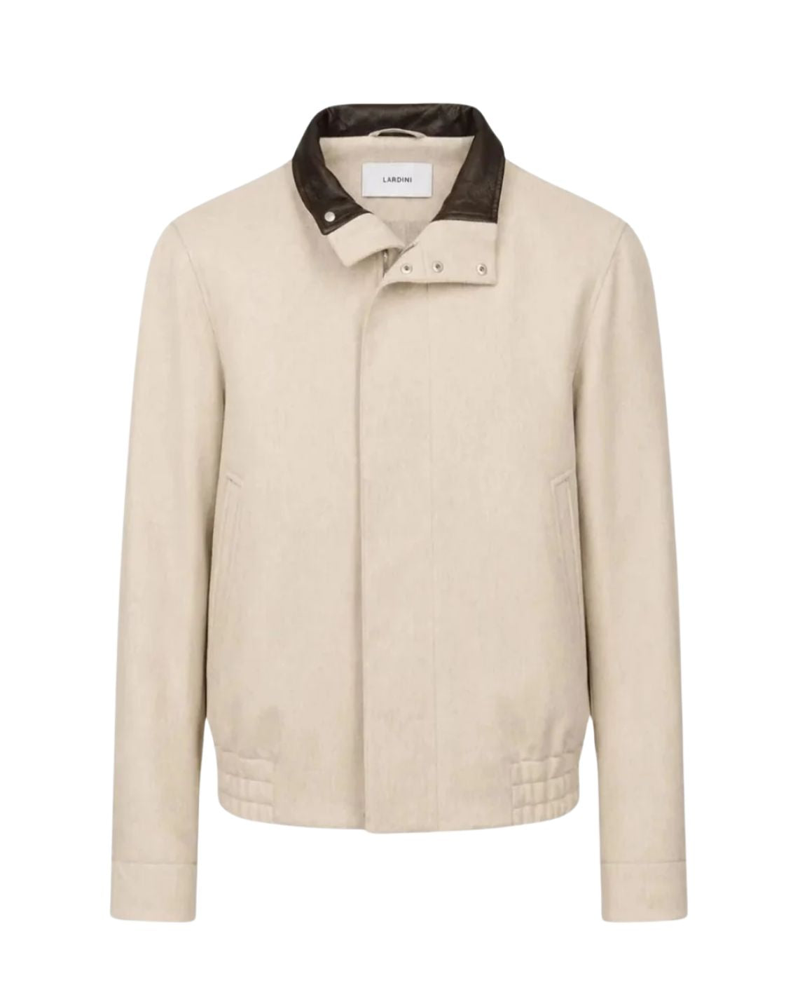 Wool bomber jacket with lambskin collar