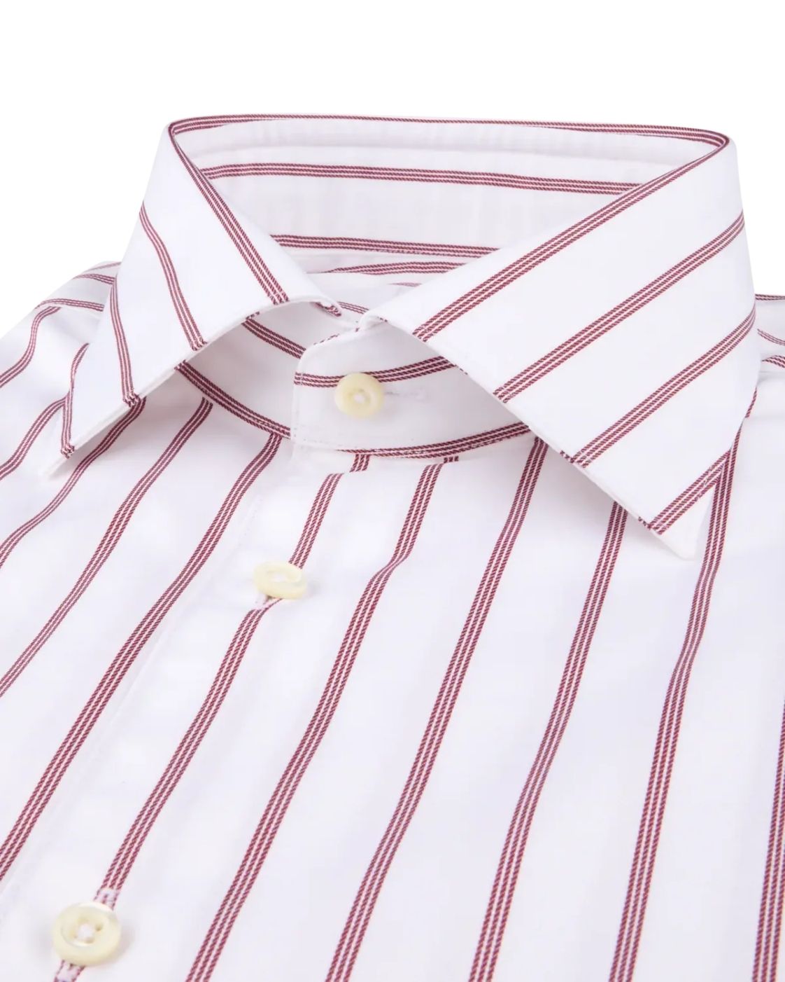 Striped twill shirt in red twofold cotton
