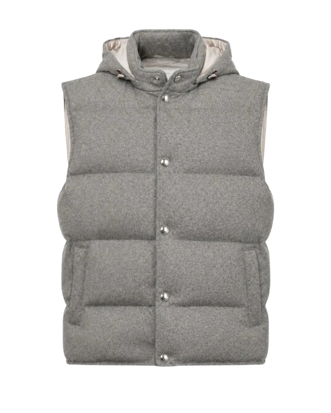 Grey cashmere hooded gilet