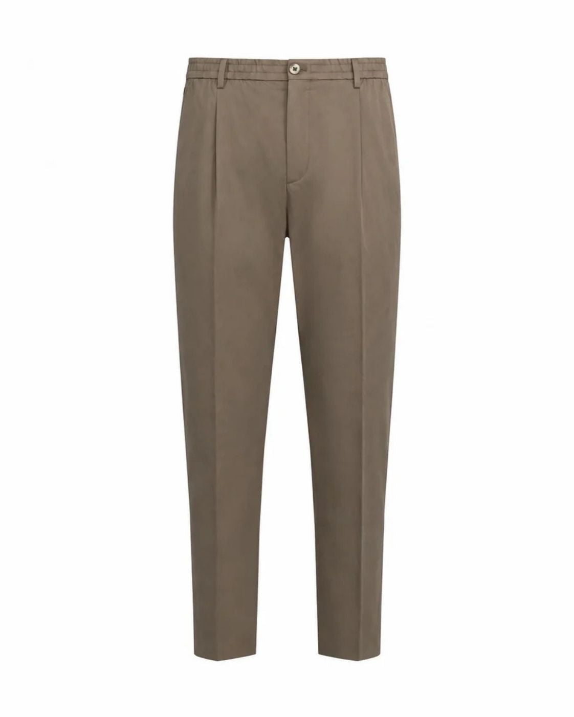 Cotton mix trousers with pleats, slim fit
