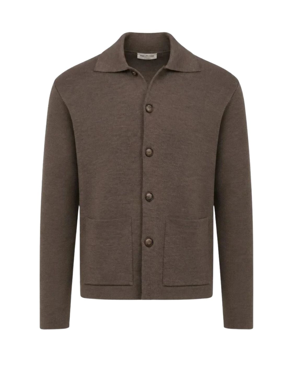 Brown knitted wool overshirt