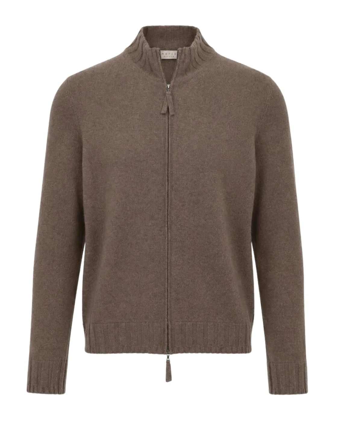 Slim fit cashmere cardigan in brown