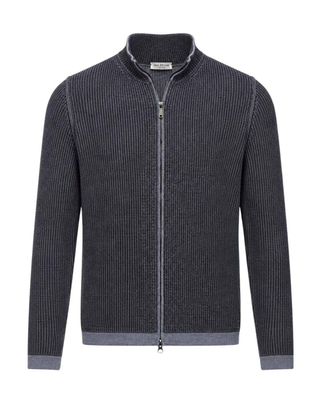 Light blue merino wool and cotton cardigan