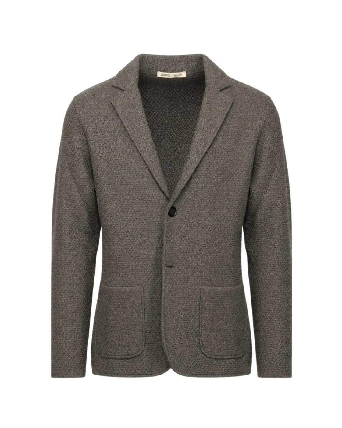 Graues Stricksakko aus Schurwolle im Regular Fit