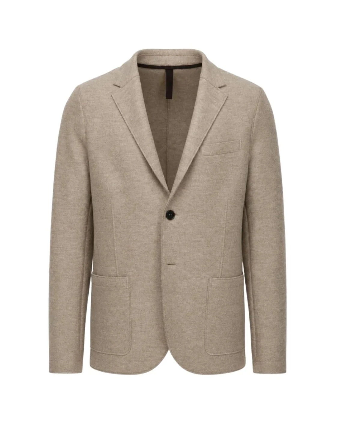 Unlined virgin wool blazer in beige