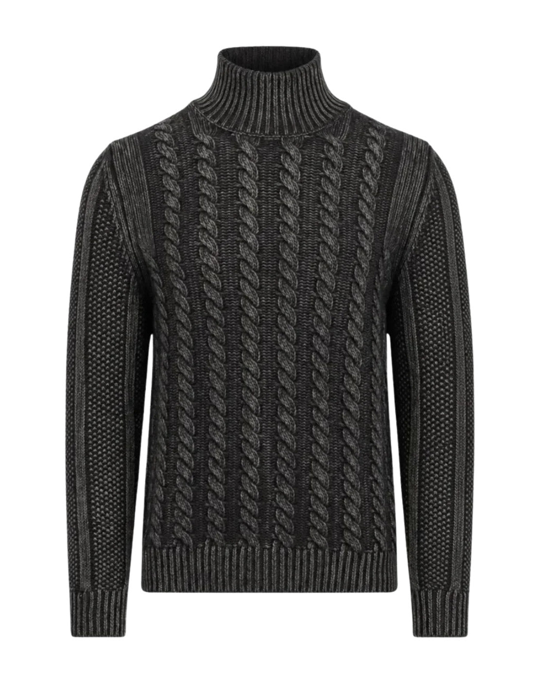 Charcoal Wool Roll Neck Jumper