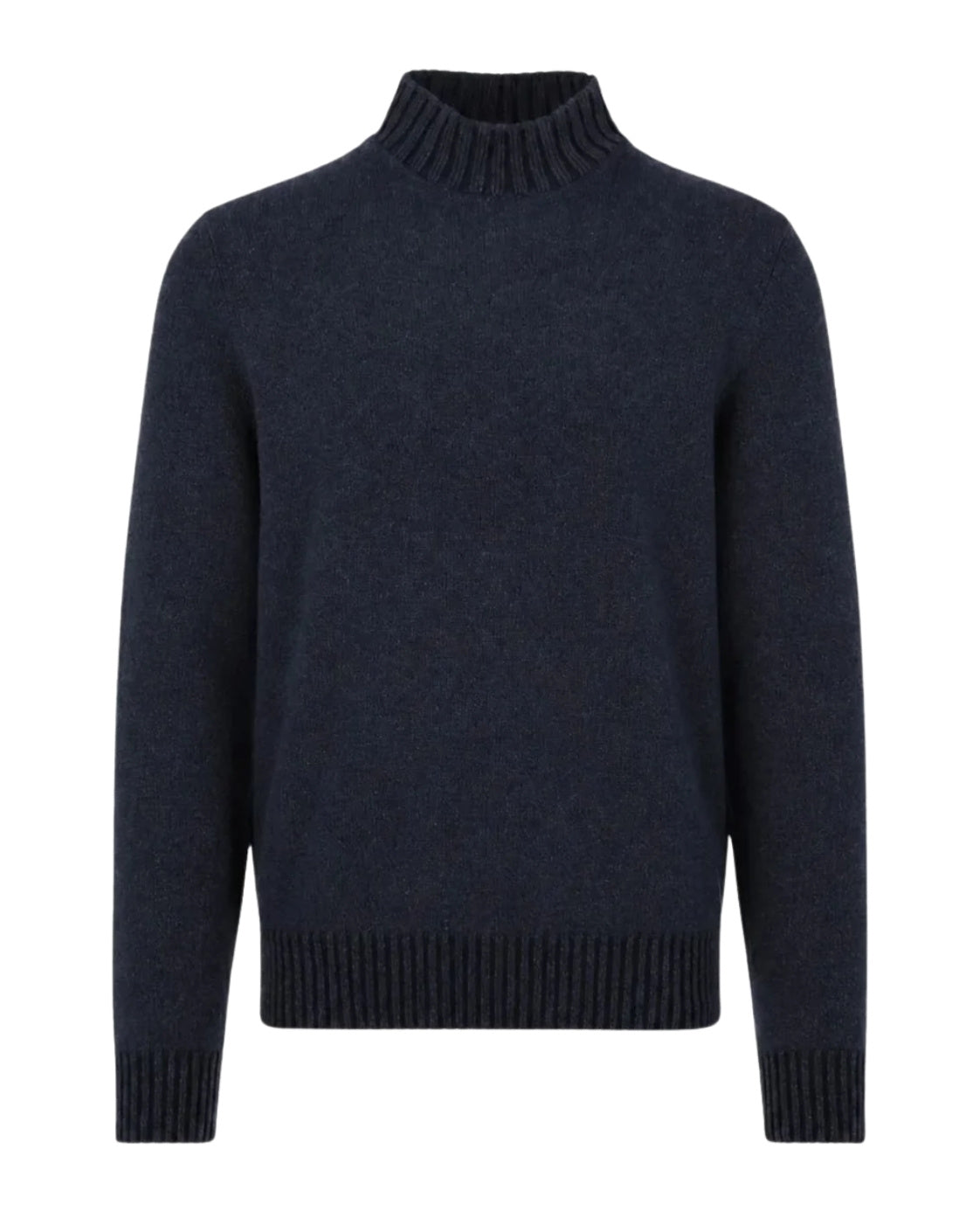 Fine-knit wool turtleneck in dark blue