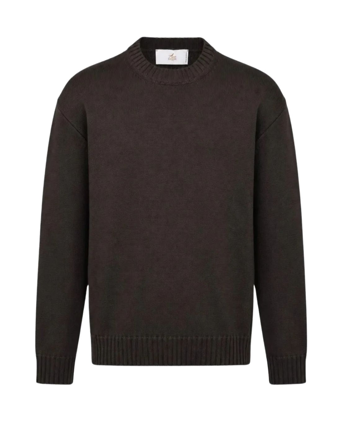 Anthracite merino wool crew neck sweater