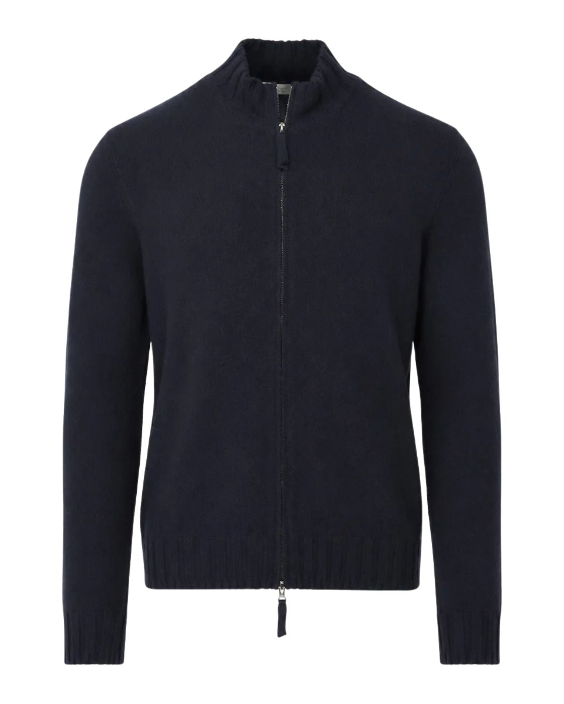 Dark blue cashmere cardigan in slim fit