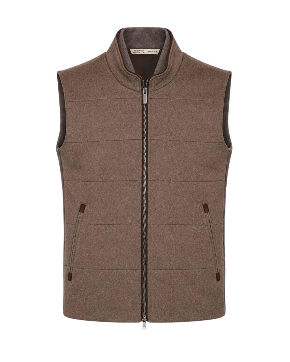 Braunes Kaschmir-Gilet im Slim Fit