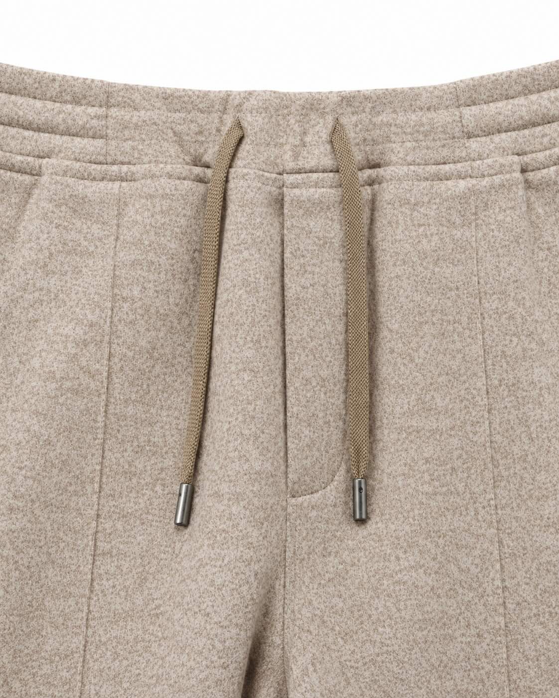 Cotton and wool trousers with drawstring