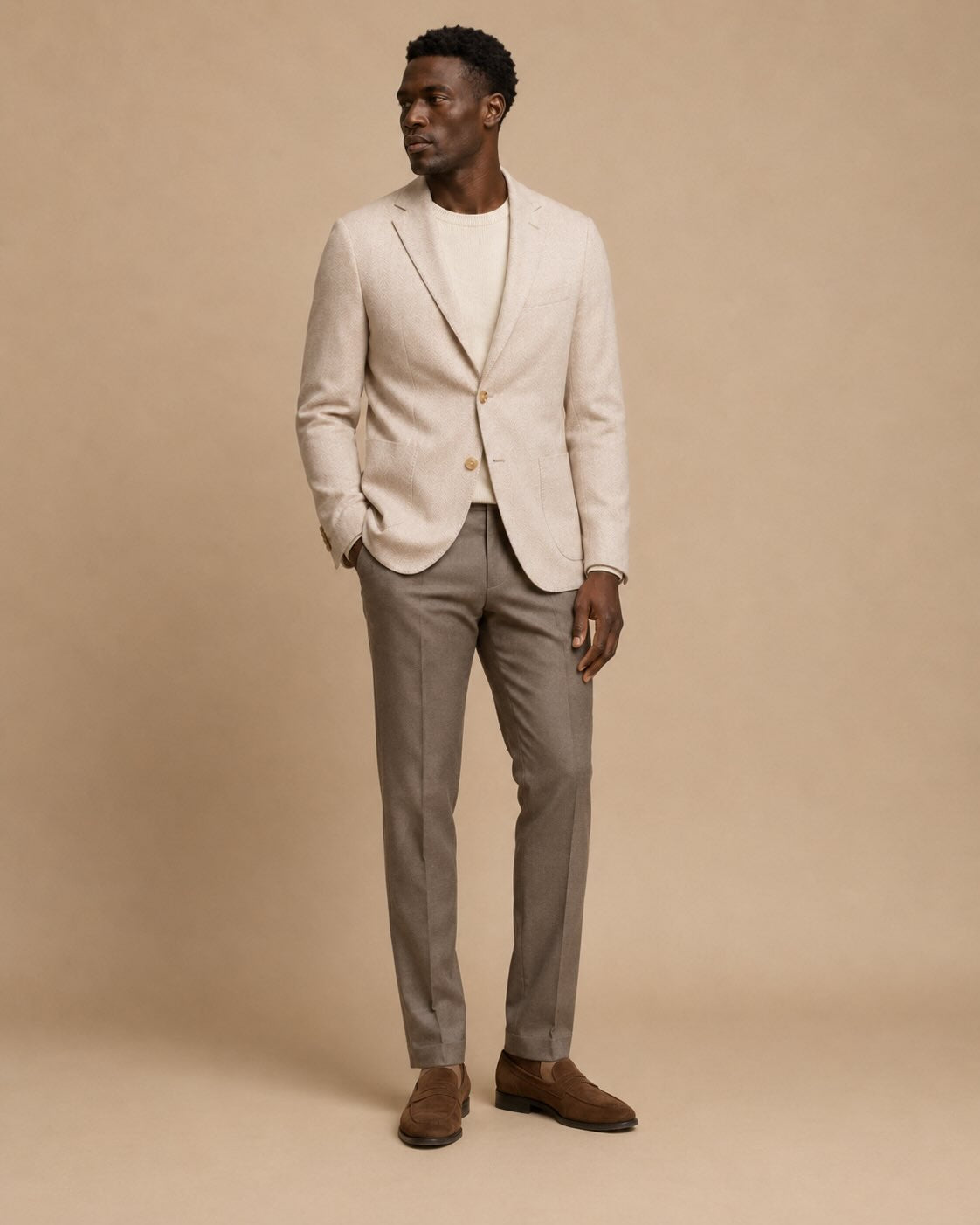 Summer blazer linen silk cotton slim fit