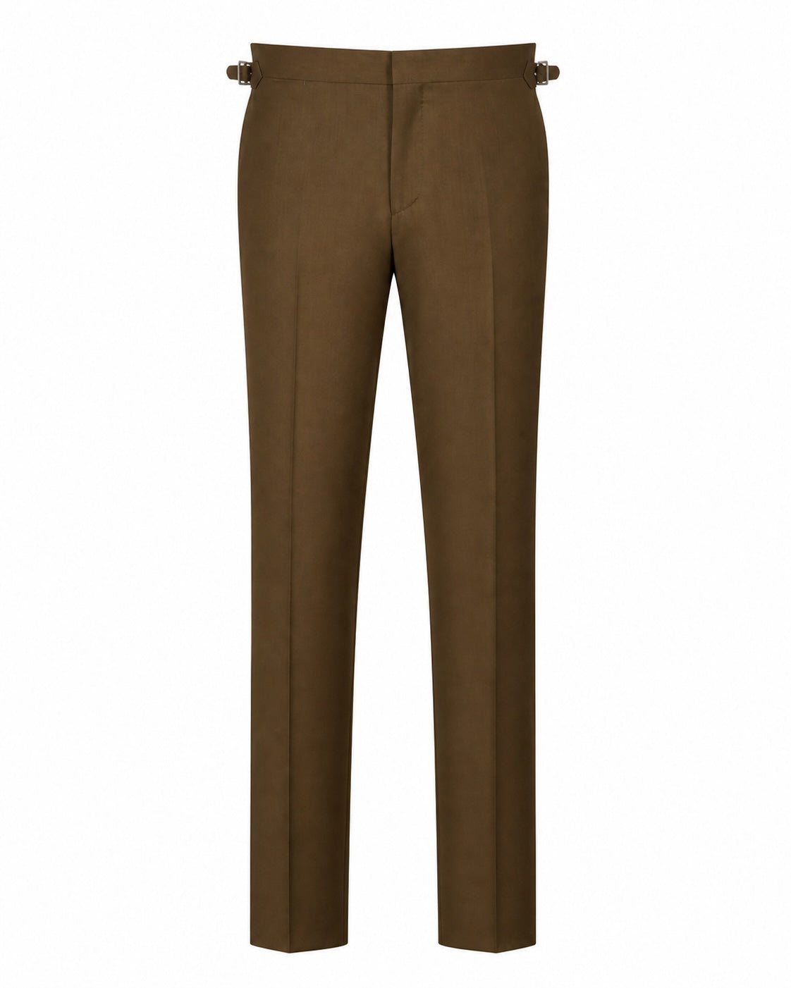 Slim fit wool trousers with side straps