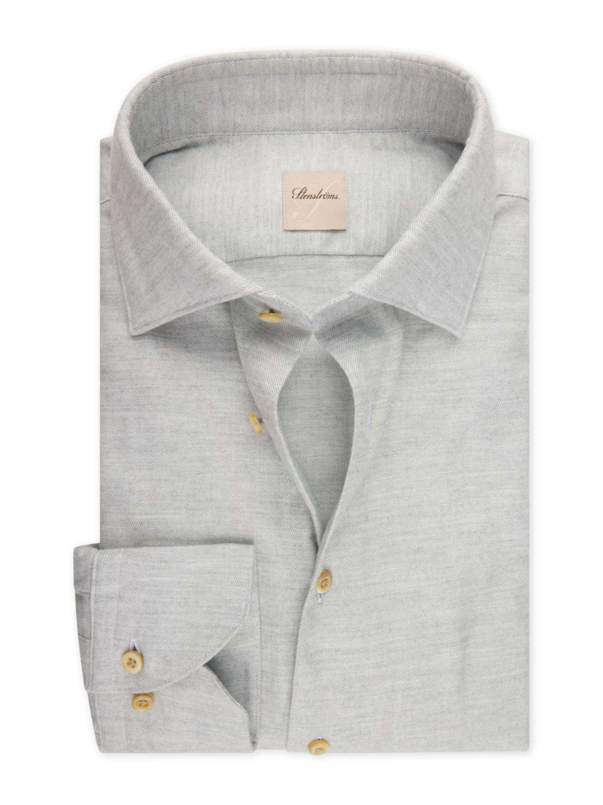 Light grey cotton and Lyocell flannel shirt