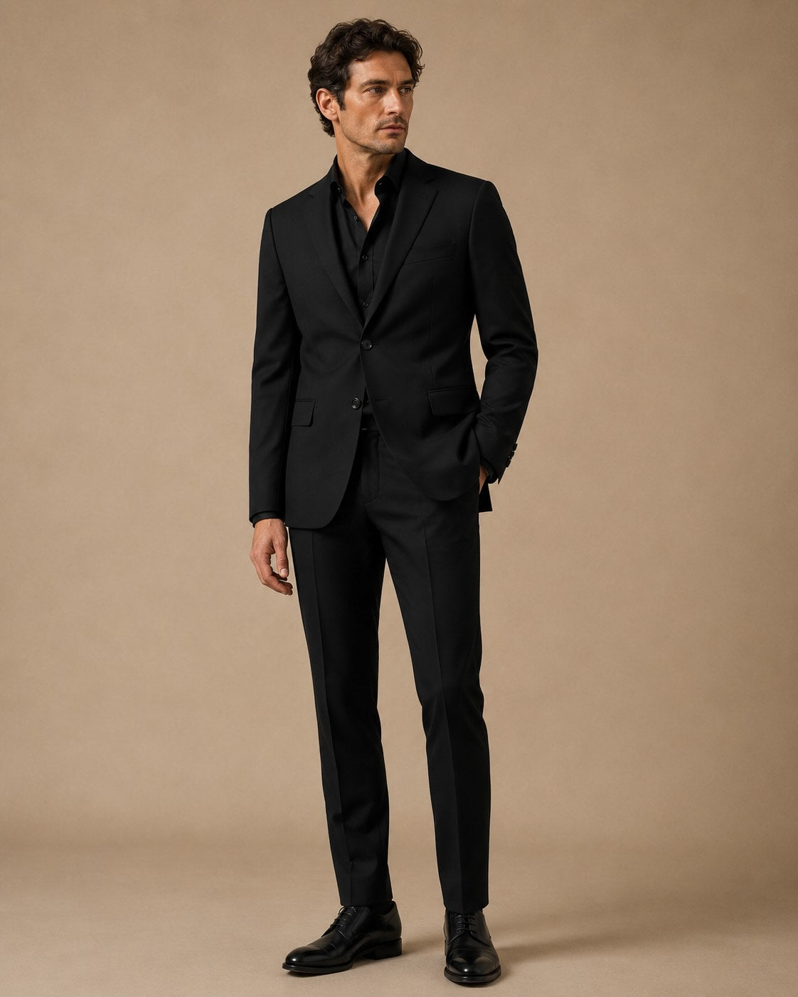 Schurwollanzug Slim Fit Business