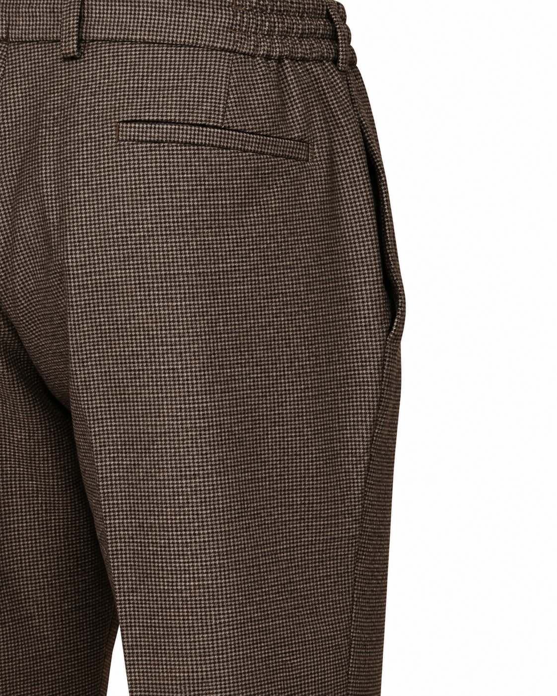 Bundfaltenhose aus Schurwolle mit Hahnentritt